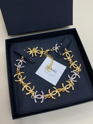 CHANEL Lorienne Dual-Tone Signature Chain Necklace