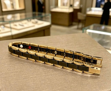 Bvlgari Black & Gold Link Bracelet – Elegant Luxury Jewelry